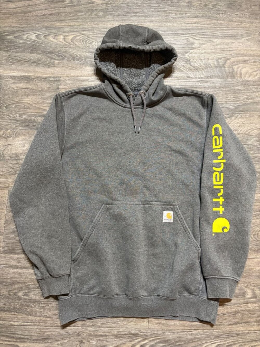 Carhartt Iconic K288 Sweatshirt Loose Fit Hoodie Medium Gray Kangaroo Pocket